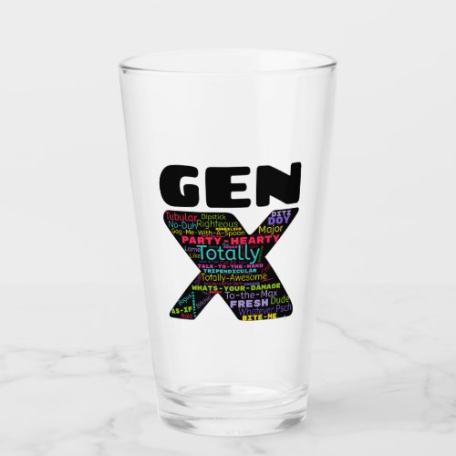 Gen X Phrases Glass