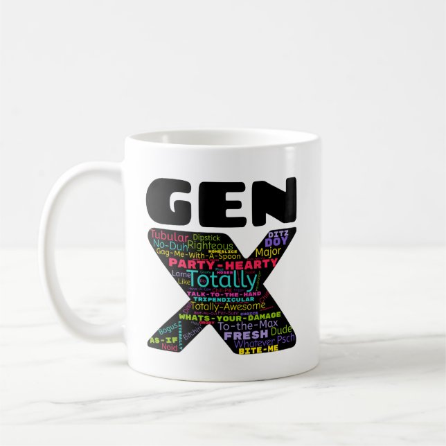Gen X Phrases Mug (Left)