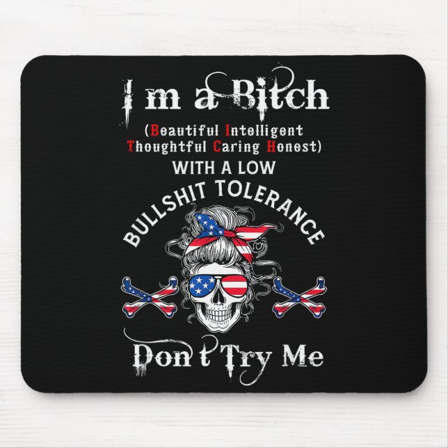 Gen X Skeleton I’m A Beautiful Intelligent Skeleto Mouse Pad (Front)