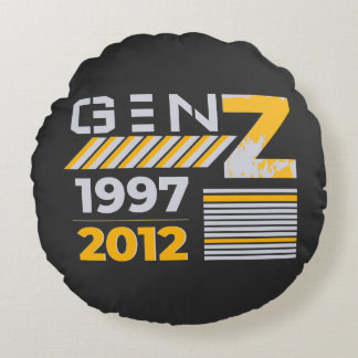 Gen Z 1997 2012 Graphic T-Shirt Design  Round Pillow