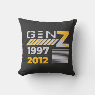 Gen Z 1997 2012 Graphic T-Shirt Design  Throw Pillow
