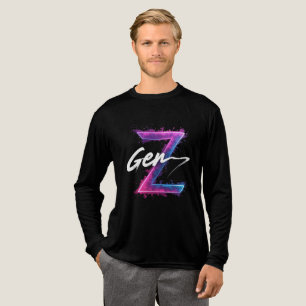 Gen Z Aesthetic Neon Glow Graphic T-Shirt - Retro Tri-Blend Shirt