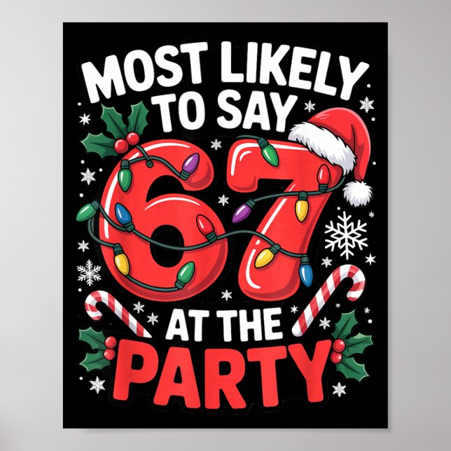 Gen Z Christmas Meme For Most Likely To Say 6 7  Poster (Front)
