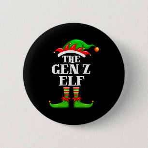 Gen Z Elf Matching Family Group Christmas Party Py Button