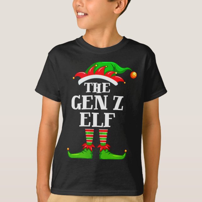 Gen Z Elf Matching Family Group Christmas Party Py T-Shirt (Front)