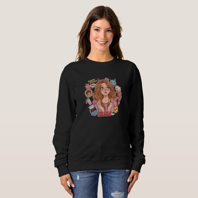 Gen Z Vibes – Cute Aesthetic Girl  Sweatshirt (Front Full)