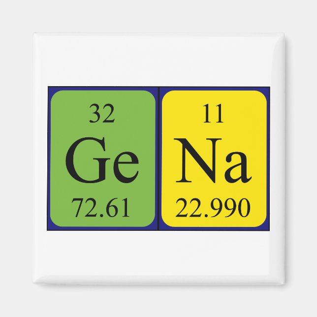 Gena periodic table name magnet (Front)