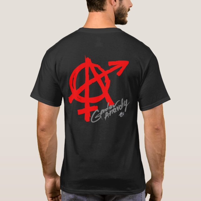 Gender Anarchy (back print) - Red letter classic T-Shirt (Back)