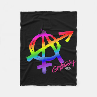 Gender Anarchy (Large A) - Rainbow Pride Colors Fleece Blanket