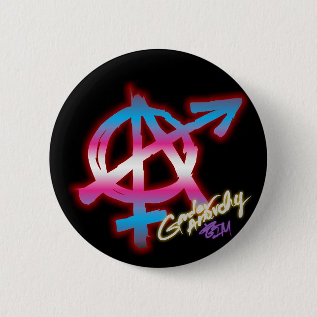 Gender Anarchy - Transgender Colors - Pride Button (Front)