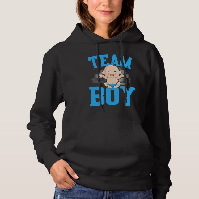 Gender Announcement  Team Boy Baby Party Reveal Pr Hoodie (Front)