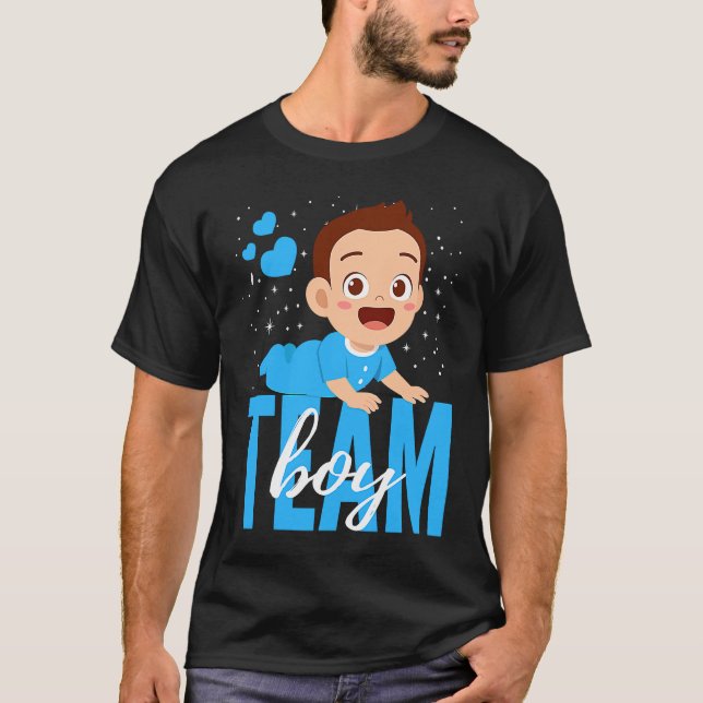 Gender Announcement  Team Boy Baby Party Reveal Pr T-Shirt (Front)