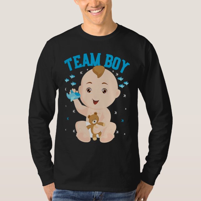 Gender Announcement  Team Boy Baby Party Reveal Pr T-Shirt (Front)