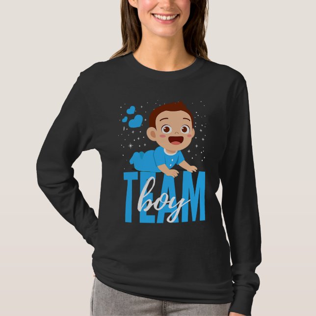 Gender Announcement  Team Boy Baby Party Reveal Pr T-Shirt (Front)