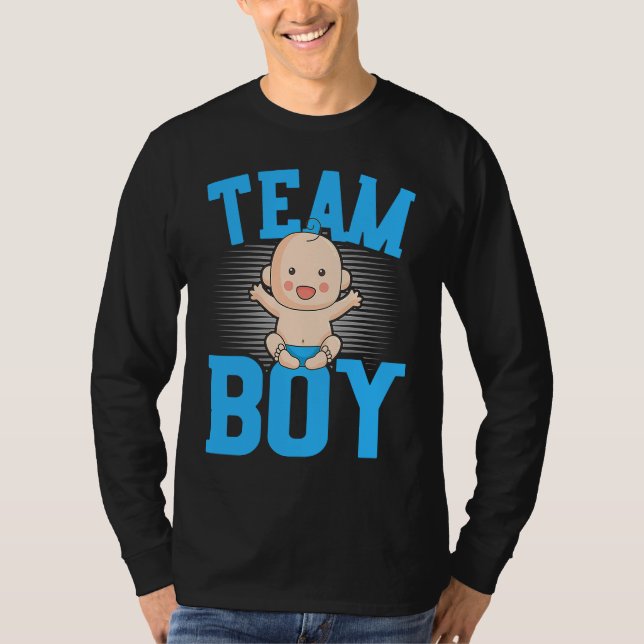 Gender Announcement  Team Boy Baby Party Reveal Pr T-Shirt (Front)