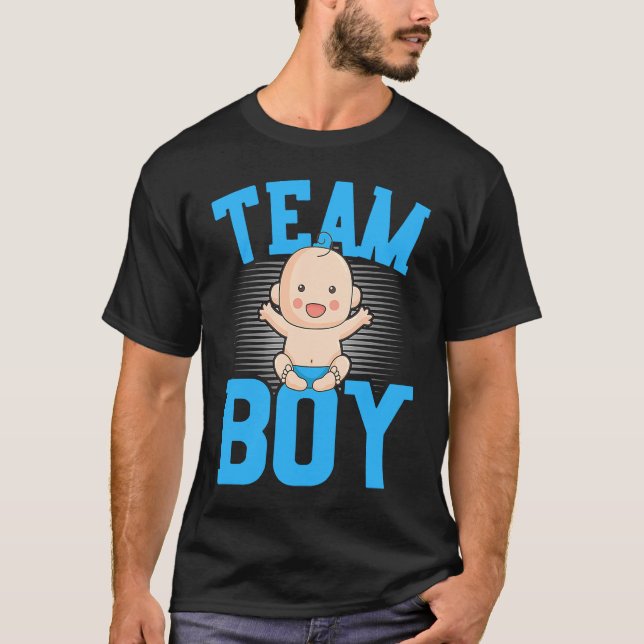 Gender Announcement  Team Boy Baby Party Reveal Pr T-Shirt (Front)