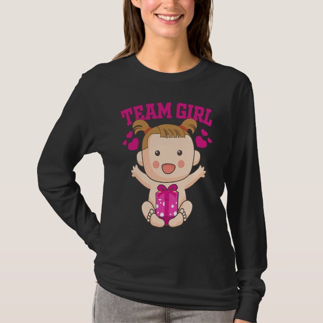 Gender Announcement  Team Girl Baby Party Reveal P T-Shirt (Front)