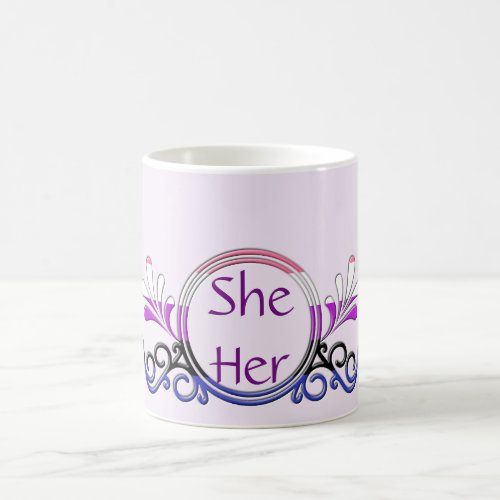 Gender_Fluid Floral Monogram️ Coffee Mug