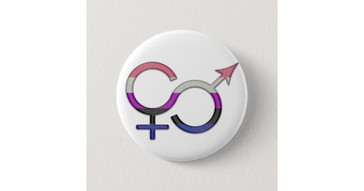Gender Fluid Symbol Button