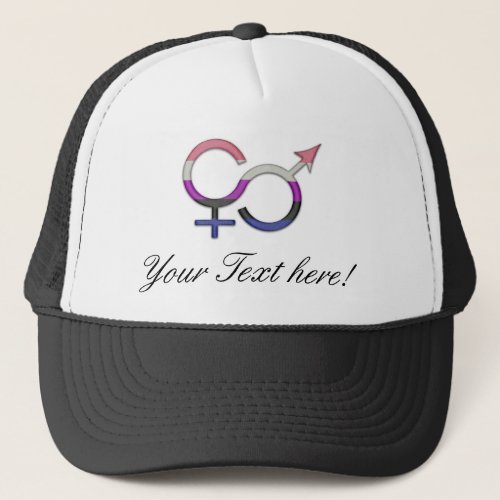 Gender Fluid Symbol in Pride Flag Colors Trucker Hat