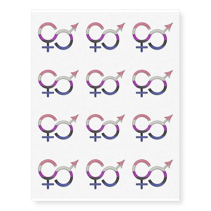 Gender Fluid Symbol Temporary Tattoos | Zazzle.com