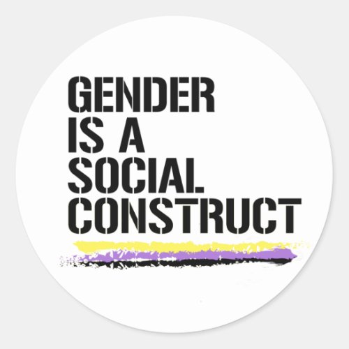 Gender is a social construct classic round sticker