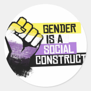 Gender is a social construct classic round sticker