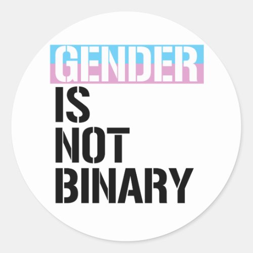 Gender is not Binary Classic Round Sticker