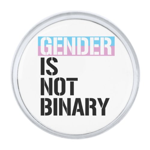 Gender is not Binary Silver Finish Lapel Pin