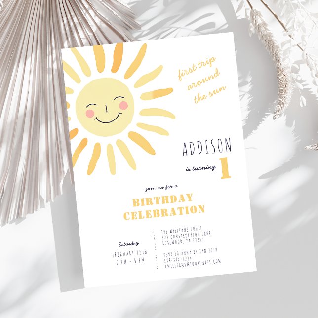 Gender Neutral 1st Birthday Invitation (Creator Uploaded)