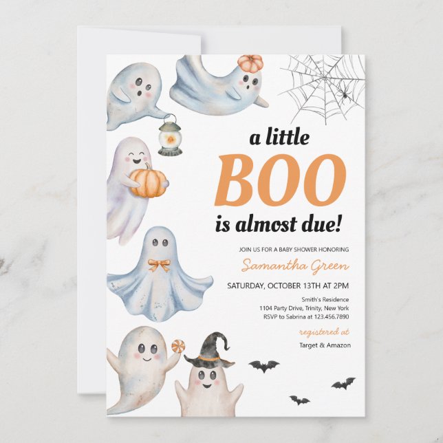 Gender Neutral A Little Boo Baby Shower Invitation (Front)