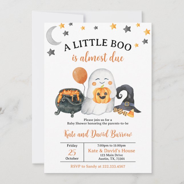Gender Neutral A Little Boo Baby Shower Invitation (Front)