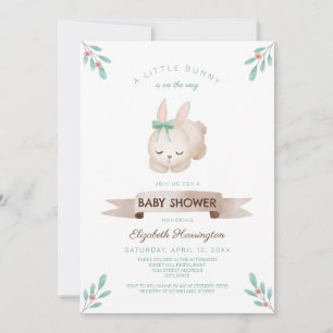 Gender Neutral A Little Bunny Spring Baby Shower Invitation