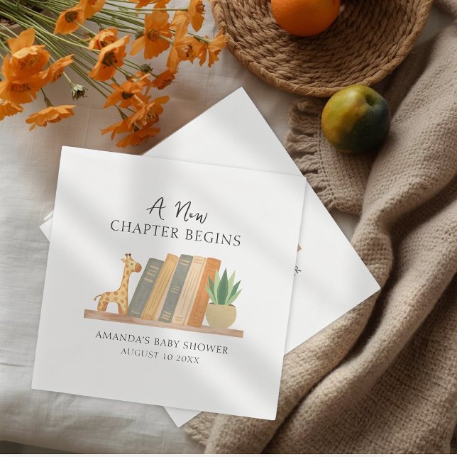 Gender Neutral A New Chapter Begins Baby Shower Napkins (Creator Uploaded)