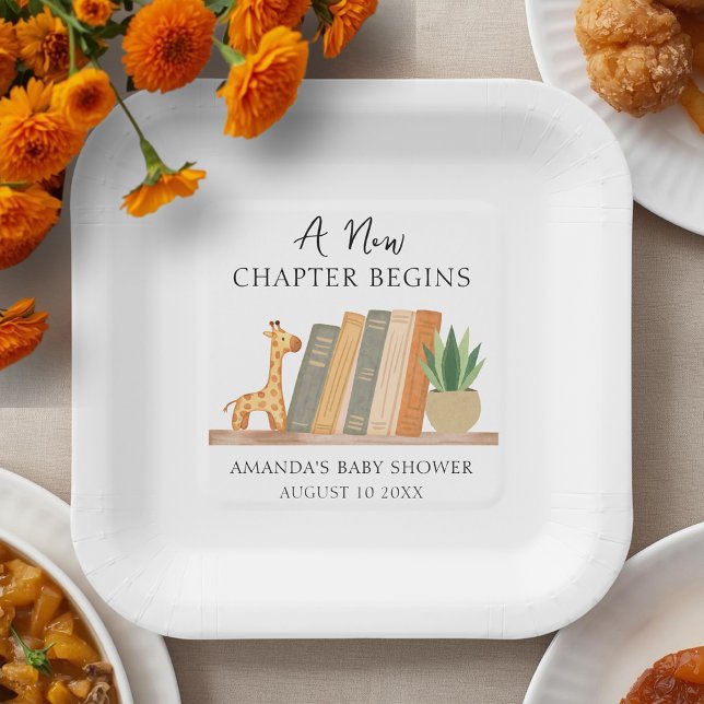 Gender Neutral A New Chapter Begins Baby Shower Paper Plates (Creator Uploaded)