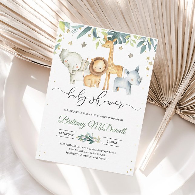 Gender Neutral A Wild one Safari Baby Shower Invitation (Creator Uploaded)