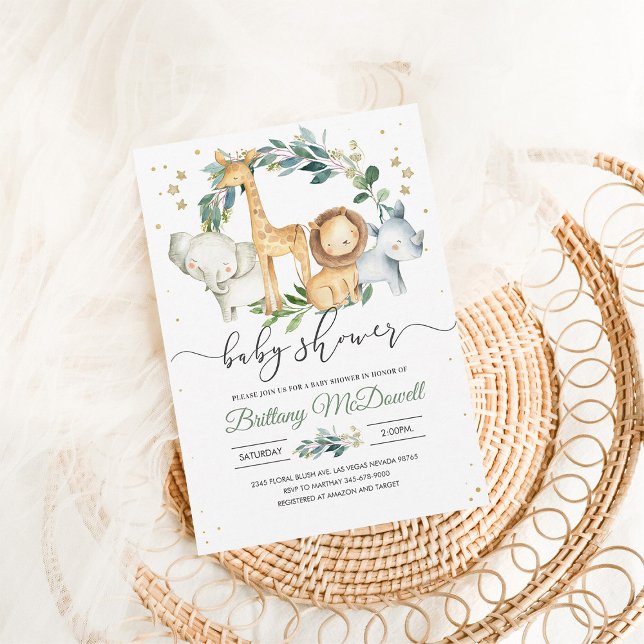 Gender Neutral A Wild one Safari Baby Shower Invitation (Creator Uploaded)