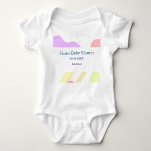 Gender neutral abstract shapes baby shower name baby bodysuit