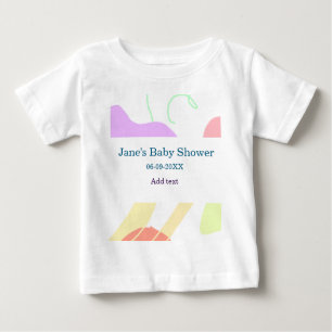 Gender neutral abstract shapes baby shower name baby T-Shirt