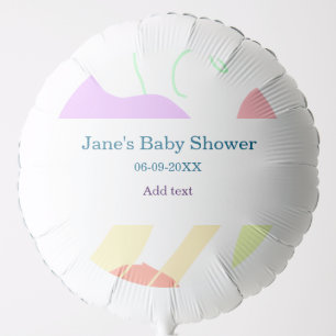 Gender neutral abstract shapes baby shower name balloon