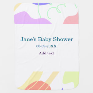 Gender neutral abstract shapes baby shower name blanket