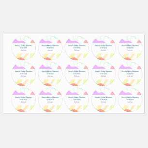 Gender neutral abstract shapes baby shower name labels