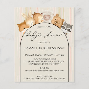 Gender Neutral Animals Baby Shower Beige Budget Flyer