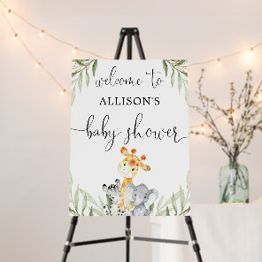 Gender neutral animals baby shower welcome sign