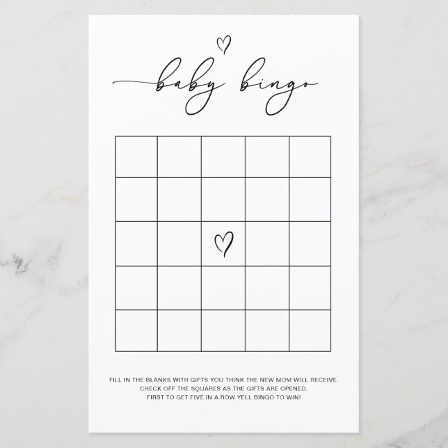 Gender Neutral Baby Bingo Game (Front)
