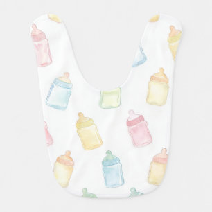 Gender Neutral Baby Bottle Watercolor Bib
