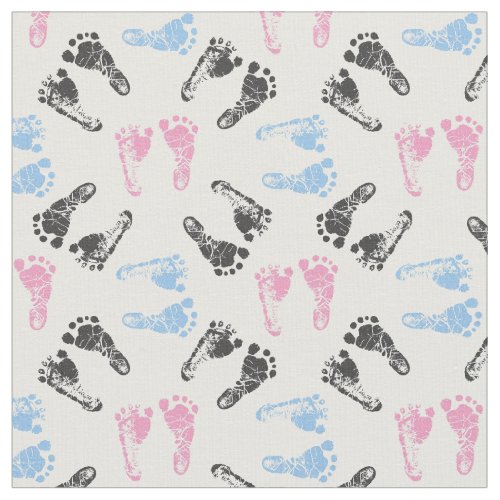 Gender Neutral Baby Footprint Fabric