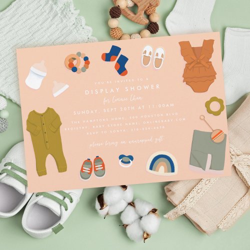 Gender Neutral Baby Gifts Display Shower Invitation