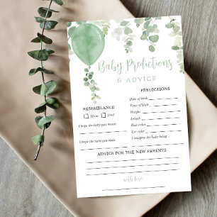 Gender neutral baby predictions advice card