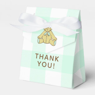 Gender Neutral Baby Shower Bear Thank You Favor Boxes
